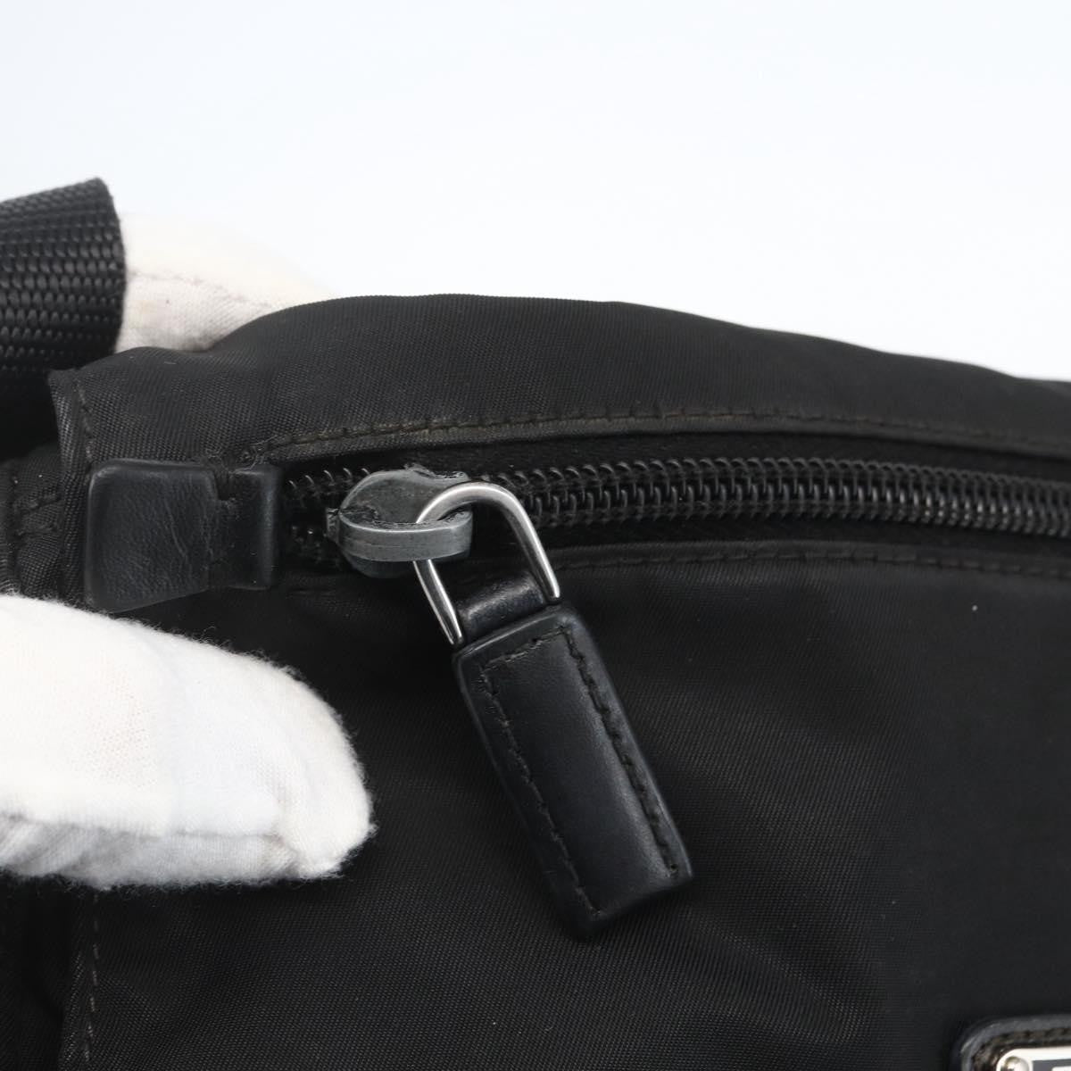 Prada Buckle Messenger Bag Tessuto, BLACK, NYLON, Shoulder bag