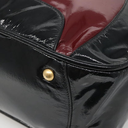 Miu Miu Convertible Satchel Bag Leather, BLACK, PATENT_LEATHER, Handbag
