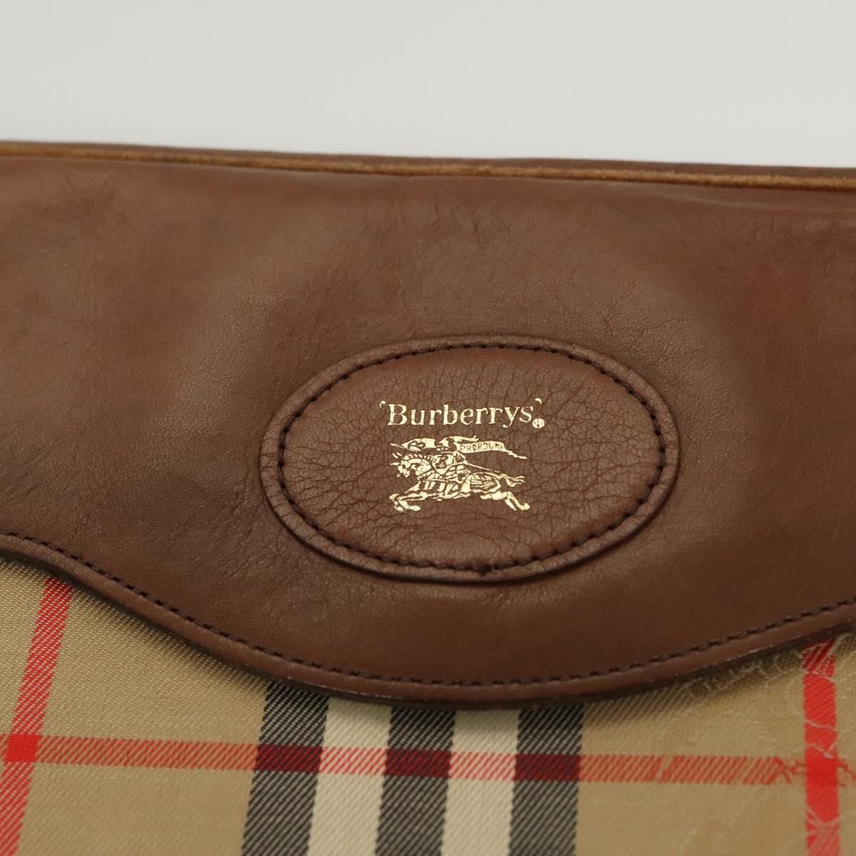Burberry Nova check Pochette Canvas, BEIGE, CANVAS, Clutche & pouche
