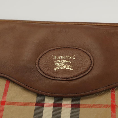 Burberry Nova check Pochette Canvas, BEIGE, CANVAS, Clutche & pouche