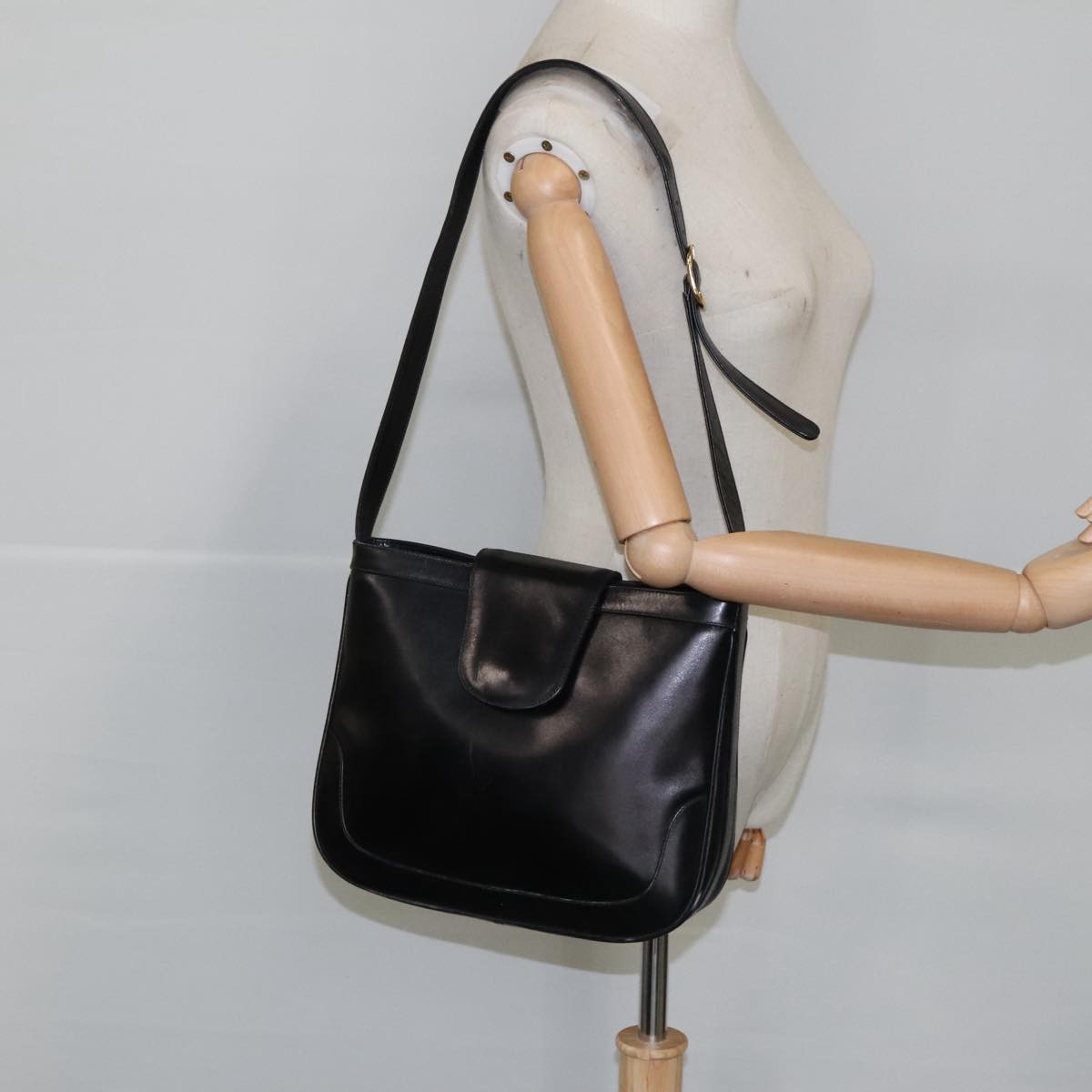 Gucci Vintage Shoulder Bag Leather, BLACK, LEATHER, Shoulder bag