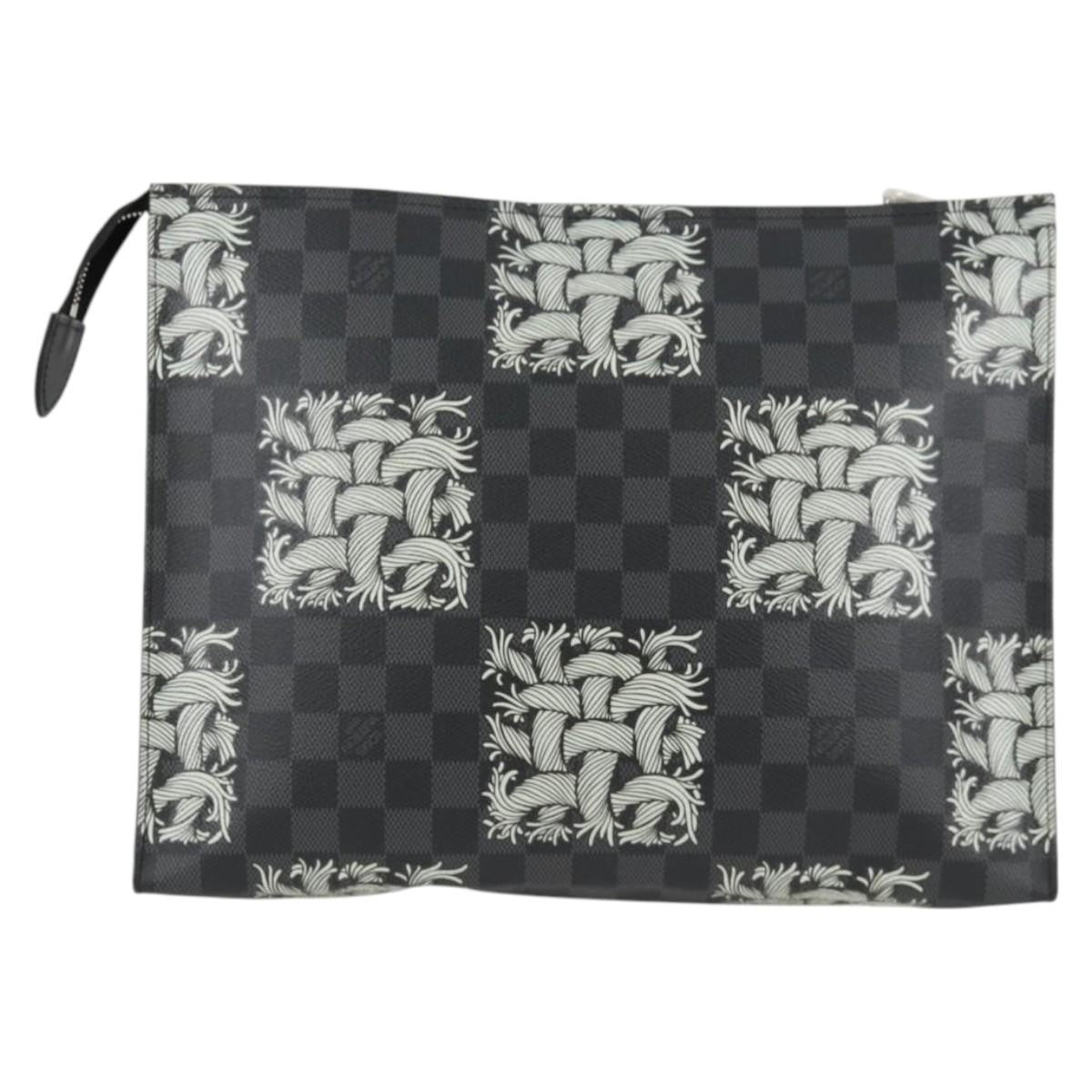 Louis Vuitton Pochette Voyage Limited Edition Nemeth Damier Graphite, Black, Canvas, Clutch