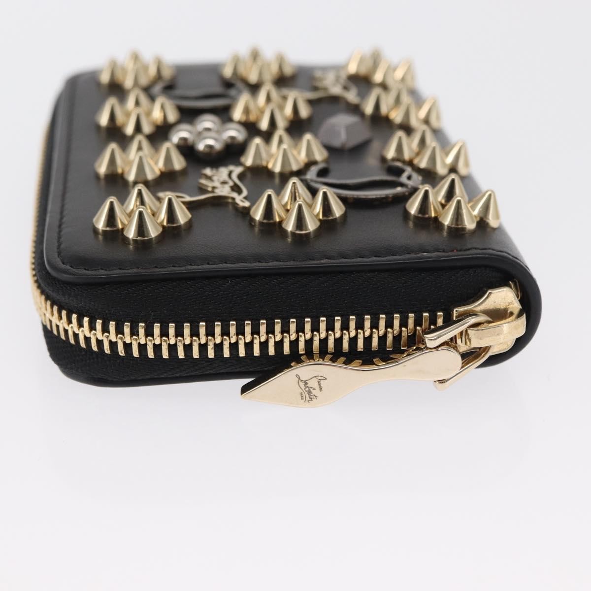 Christian Louboutin Panettone Coin Purse Embellished Leather, Black, Leather, Wallet