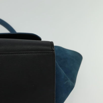 Celine Trapeze Bag Leather, BLUE, LEATHER, Handbag
