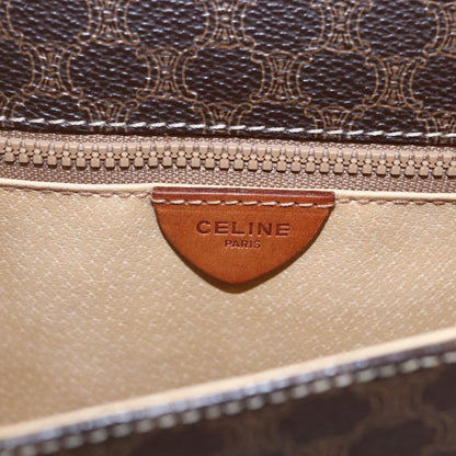 Celine Vintage Macadam Shoulder Bag Canvas and Leather, BROWN, CANVAS, Shoulder bag