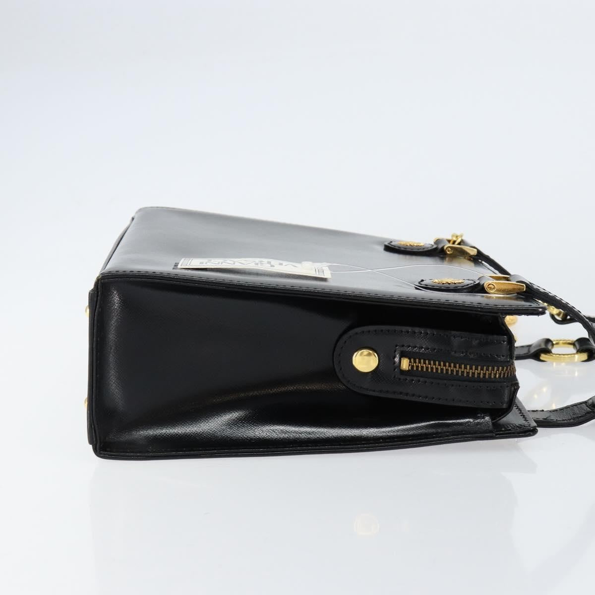 Versace Vintage Shoulder Bag Leather, BLACK, LEATHER, Tote bag