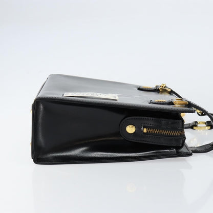 Versace Vintage Shoulder Bag Leather, BLACK, LEATHER, Tote bag
