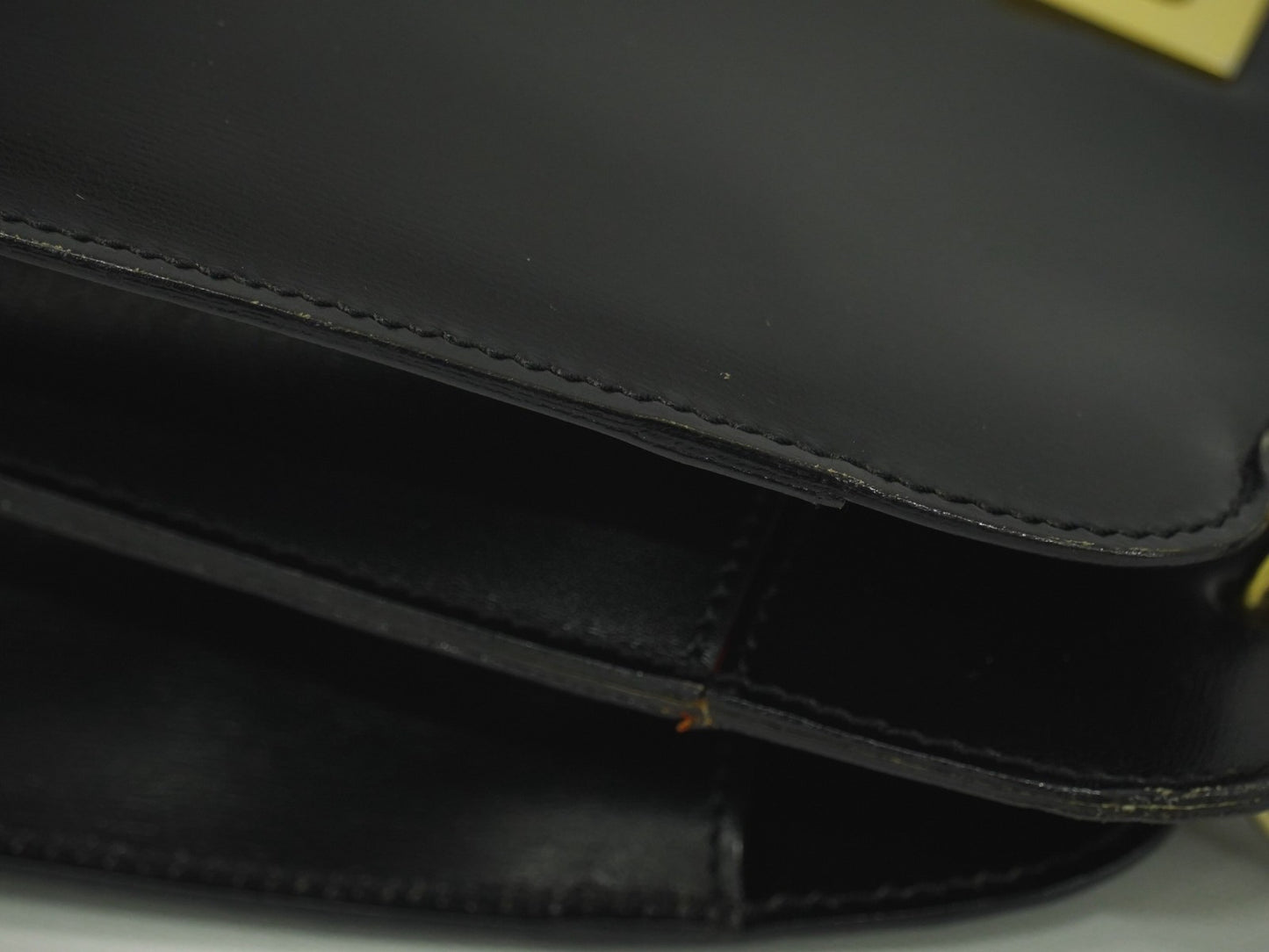 Celine Gancini Handbag Leather, BLACK, LEATHER, Handbag