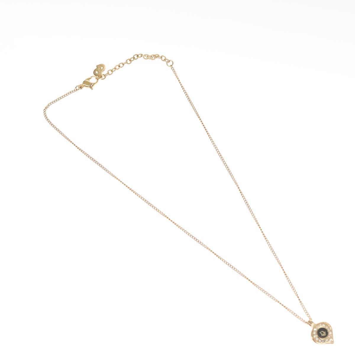 Christian Dior Logo Heart Pendant Necklace Metal, GOLD, METAL, Necklace