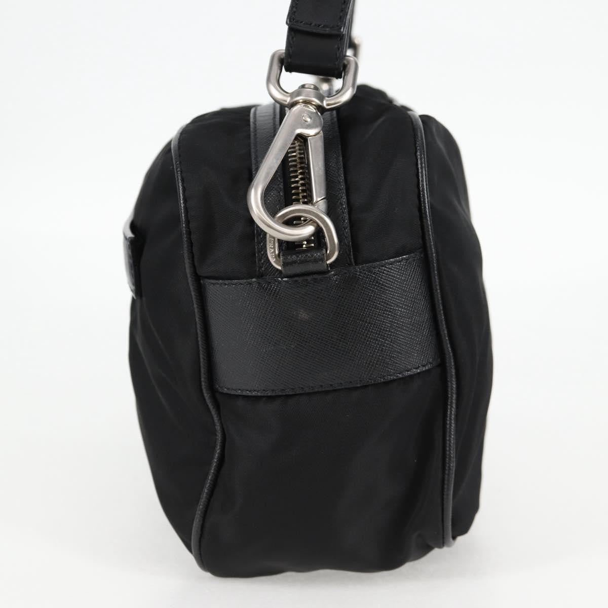 Prada Vintage Front Pocket Shoulder Bag Nylon, BLACK, NYLON, Shoulder bag