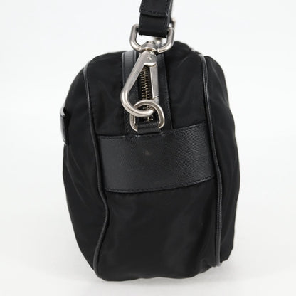 Prada Vintage Front Pocket Shoulder Bag Nylon, BLACK, NYLON, Shoulder bag