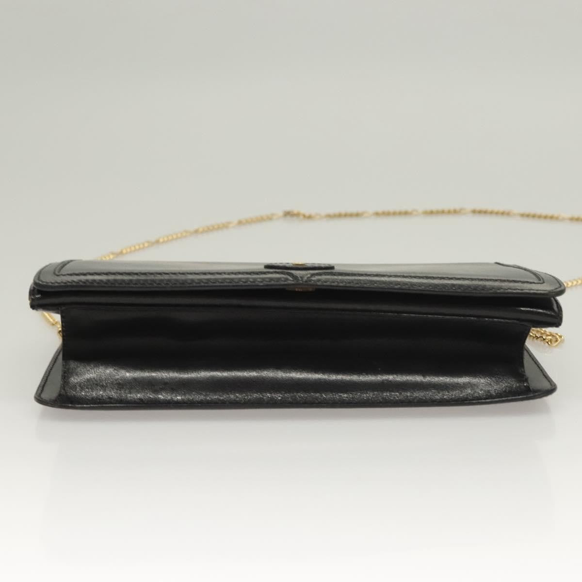 Bally Vintage Chain Shoulder Bag Quilted Leather, BLACK, LEATHER, Shoulder bag