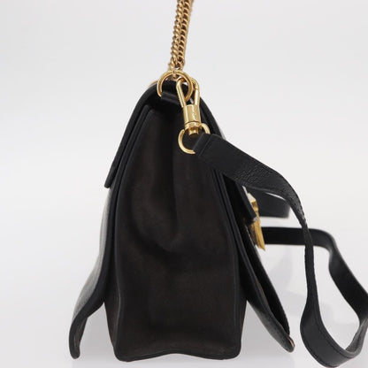 Givenchy GV3 Flap Bag Leather, BLACK, LEATHER, Shoulder bag