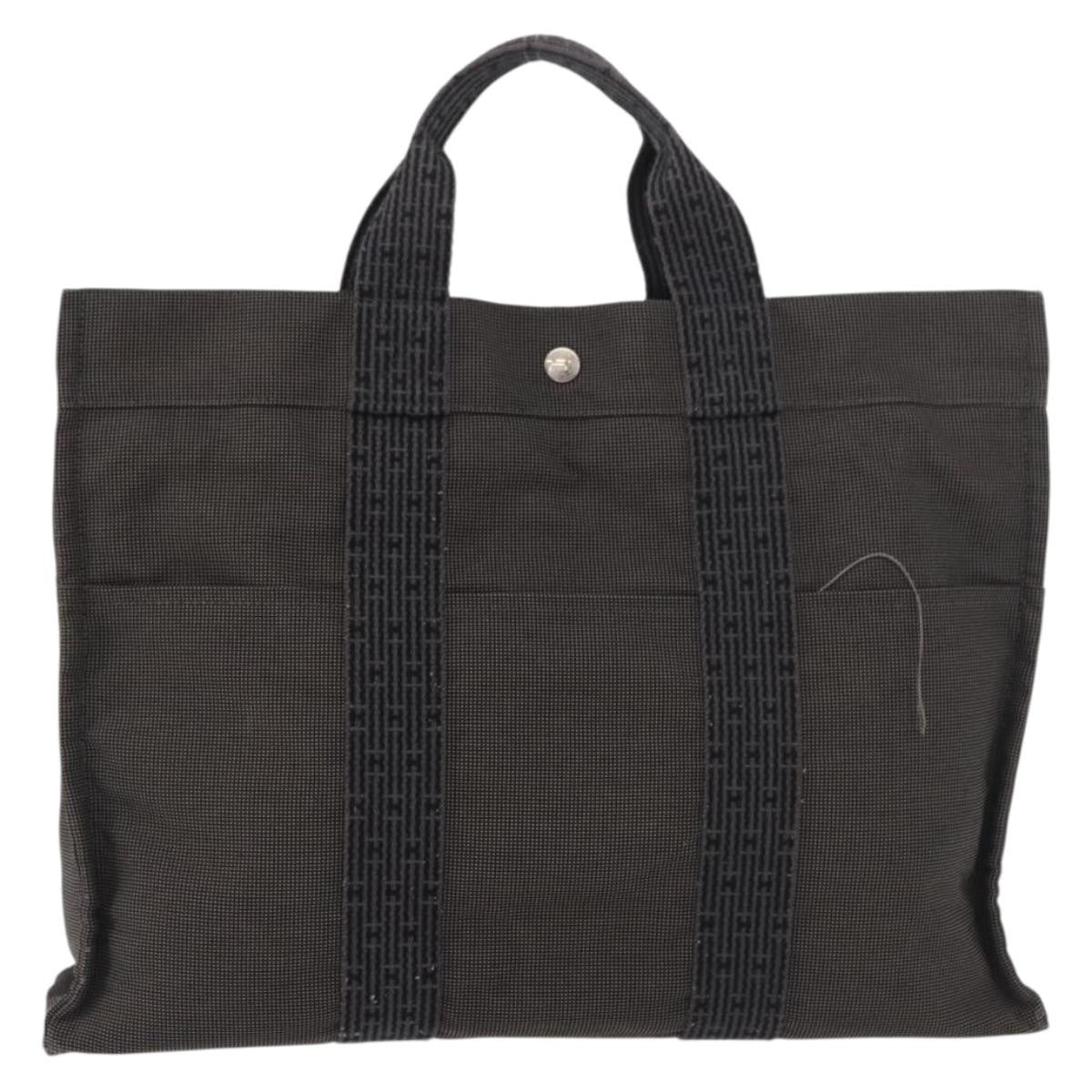 Hermes Fourre-tout Herline Canvas, Gray, Canvas, Tote Bag