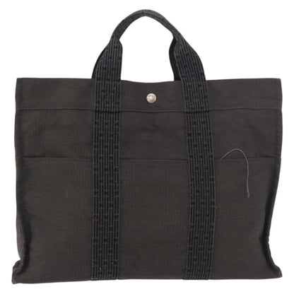 Hermes Fourre-tout Herline Canvas, Gray, Canvas, Tote Bag