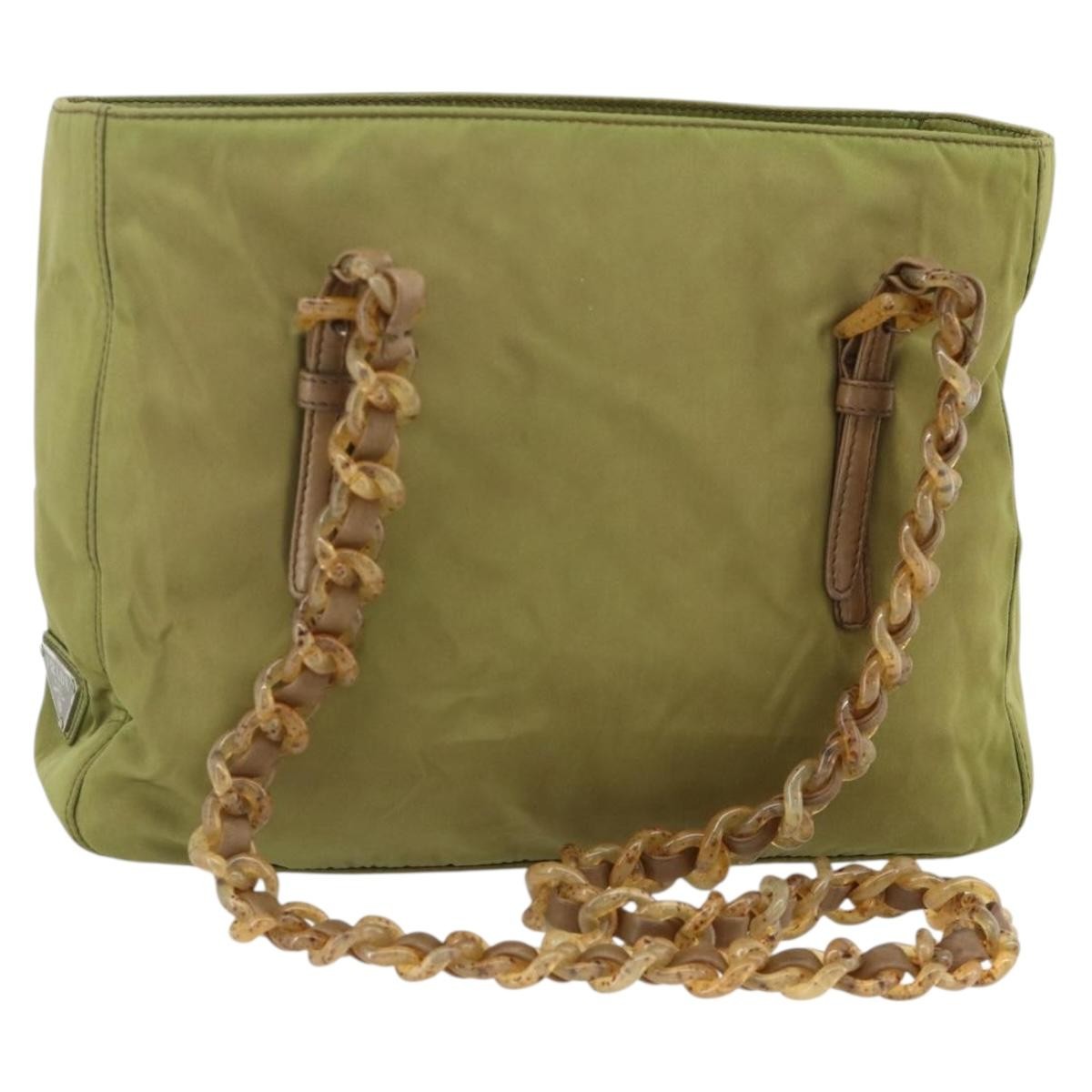 Prada Vintage Tote Tessuto, Khaki, Nylon, Tote Bag