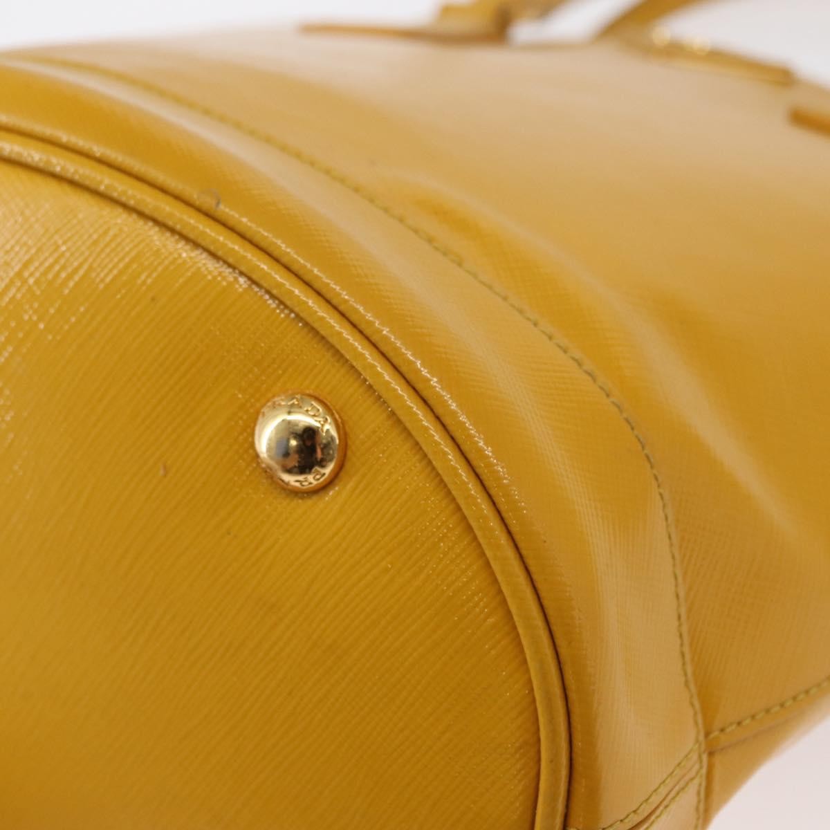 Prada Lux Convertible Bucket Tote Saffiano Leather, YELLOW, LEATHER, Handbag