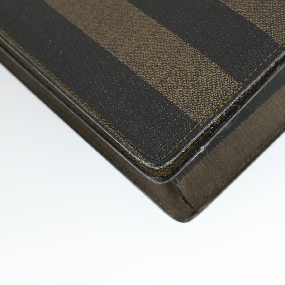 Fendi Vintage Pequin Briefcase Bag Coated Canvas, BROWN, CANVAS, Briefcase