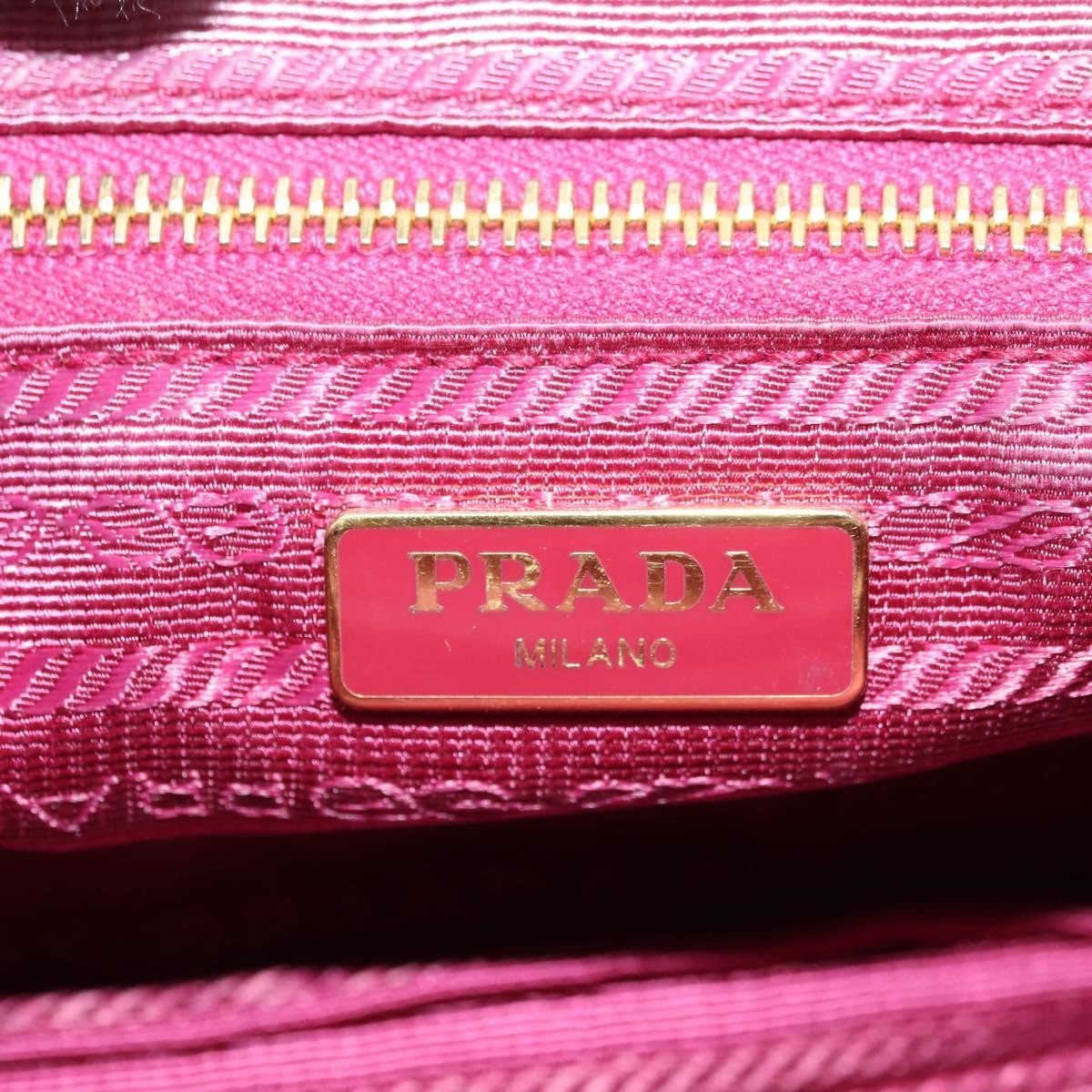 Prada Chain Crossbody Bag Tessuto and Saffiano Leather, Pink, Nylon, Shoulder Bag