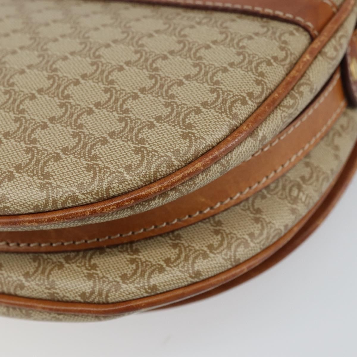 Celine Macadam Shoulder Bag PVC Leather, BEIGE, PVC, Shoulder bag