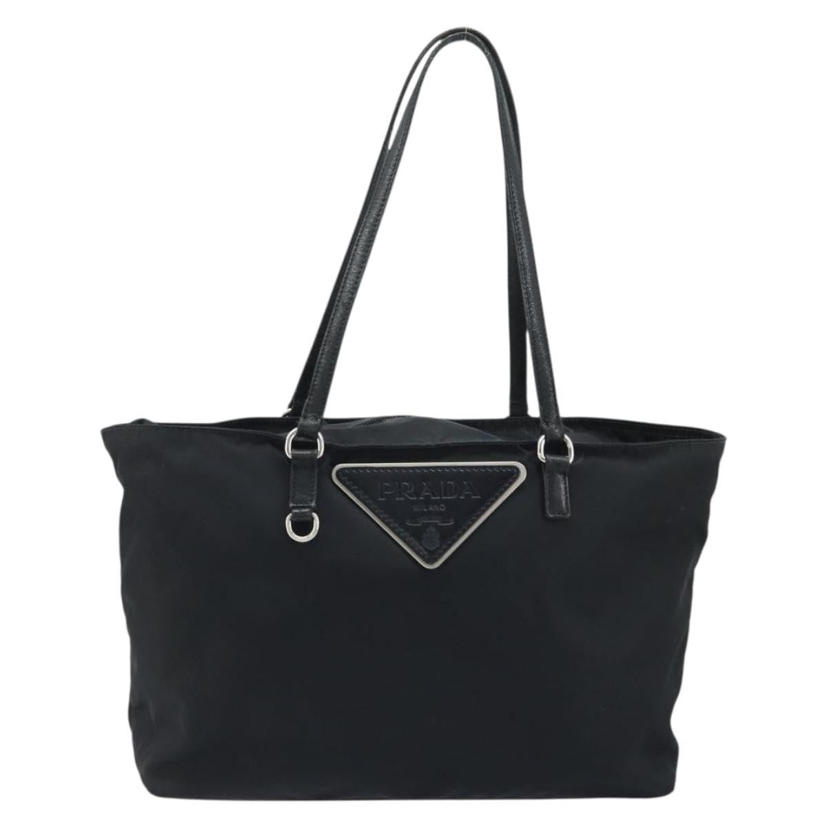 Prada Vintage Zip Tote Tessuto, Black, Nylon, Tote Bag