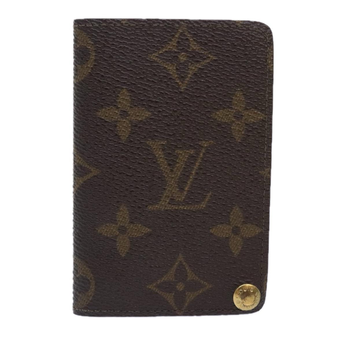 Louis Vuitton Porte Cartes Pression Card Case Monogram Canvas, BROWN, CANVAS, Card Holders