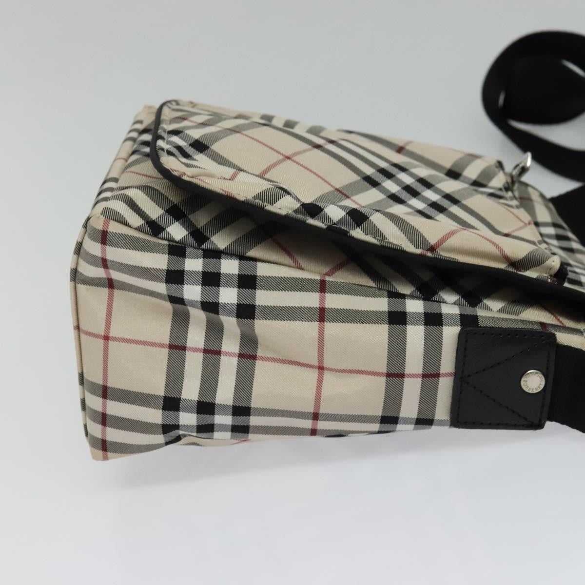 Burberry Nova Check Blue Label Nylon, Beige, Nylon, Shoulder Bag