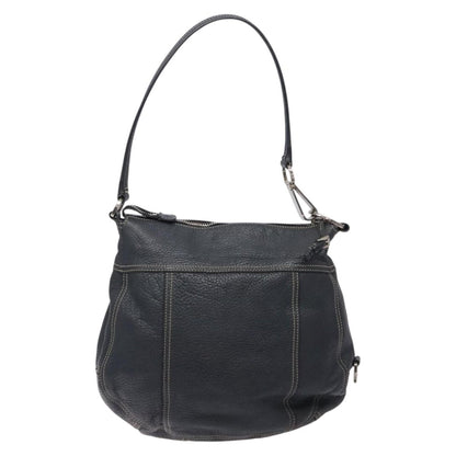 Prada Vintage Shoulder Bag Leather, NAVY, LEATHER, Shoulder bag