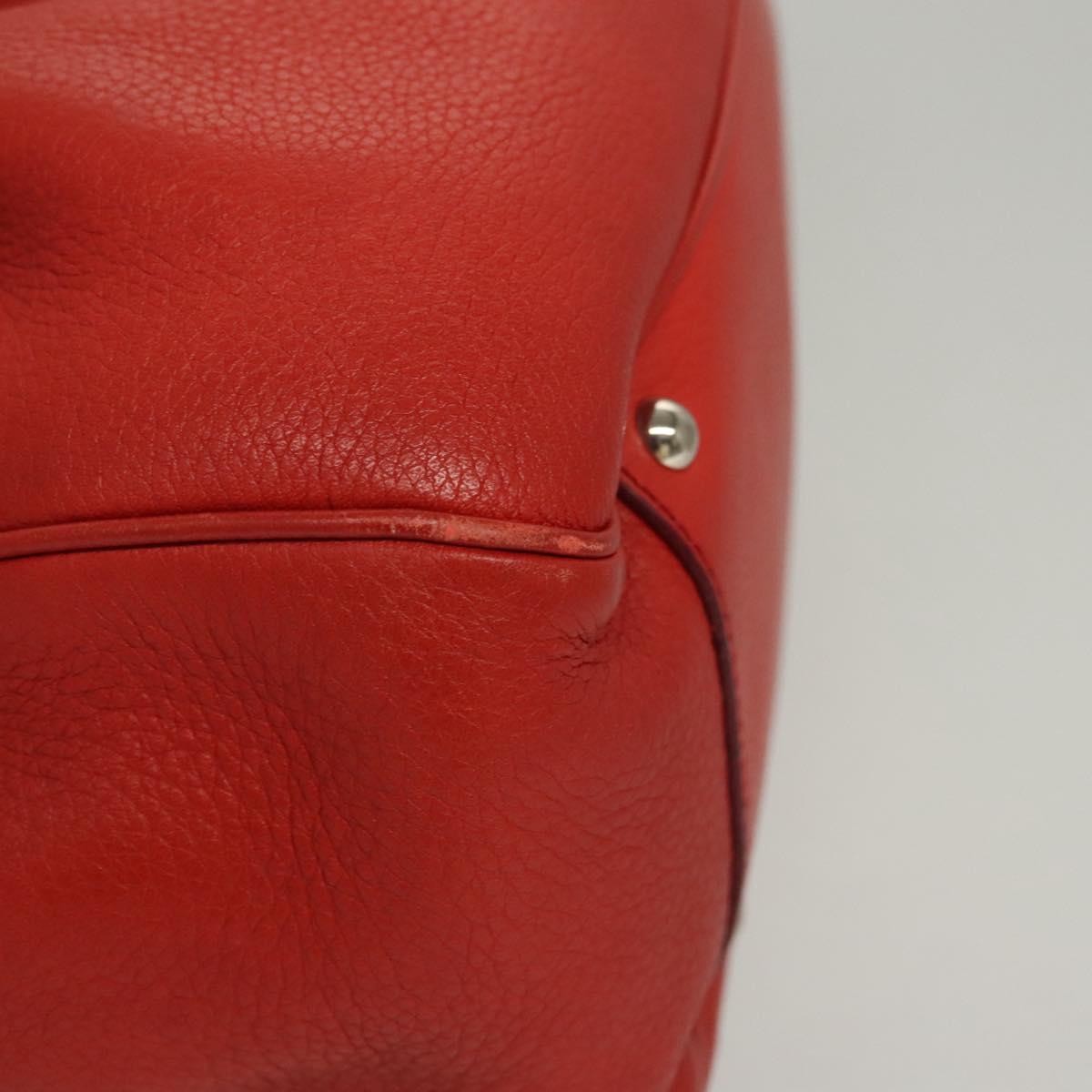 Salvatore Ferragamo Gancini handbag Leather, RED, LEATHER, Handbag