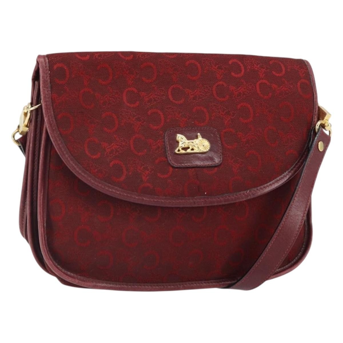Celine C Sulky Shoulder bag Canvas, RED, CANVAS, Shoulder bag