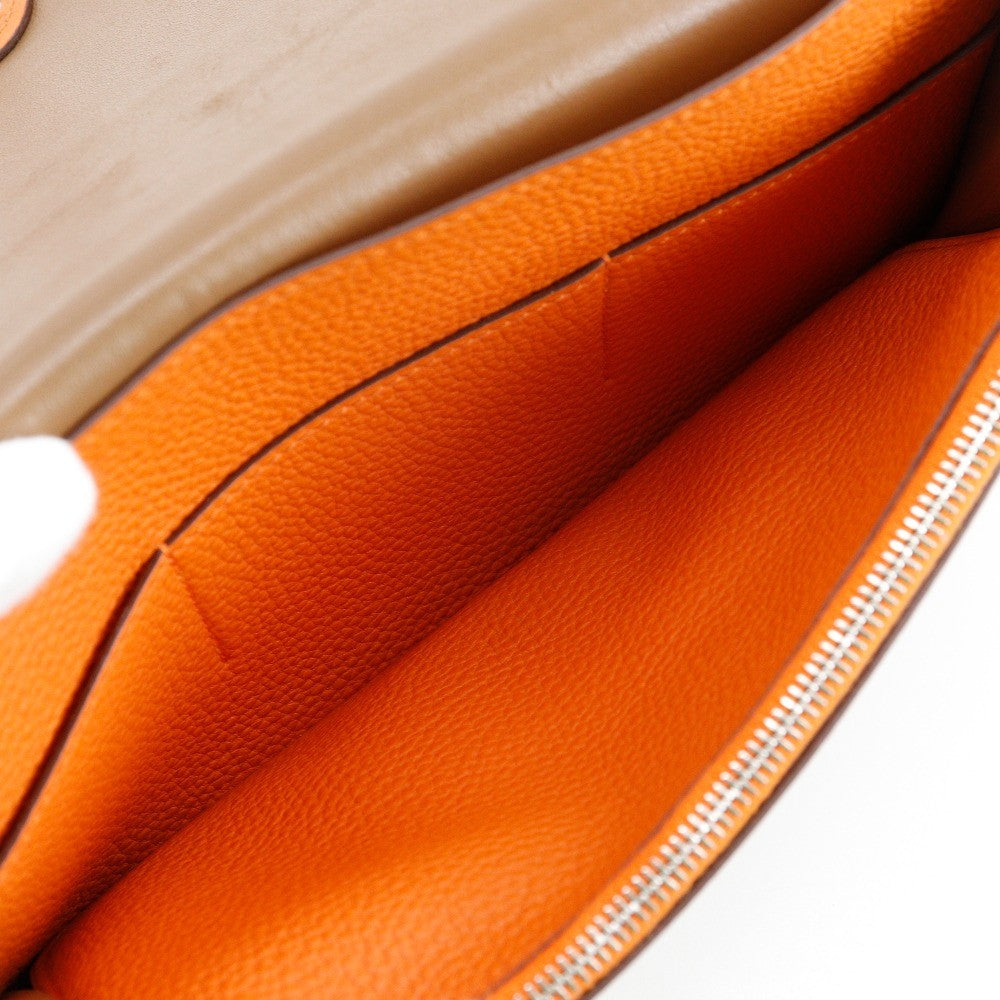 Hermes Dogon Duo Combined Wallet Leather, BROWN, LEATHER, Wallets