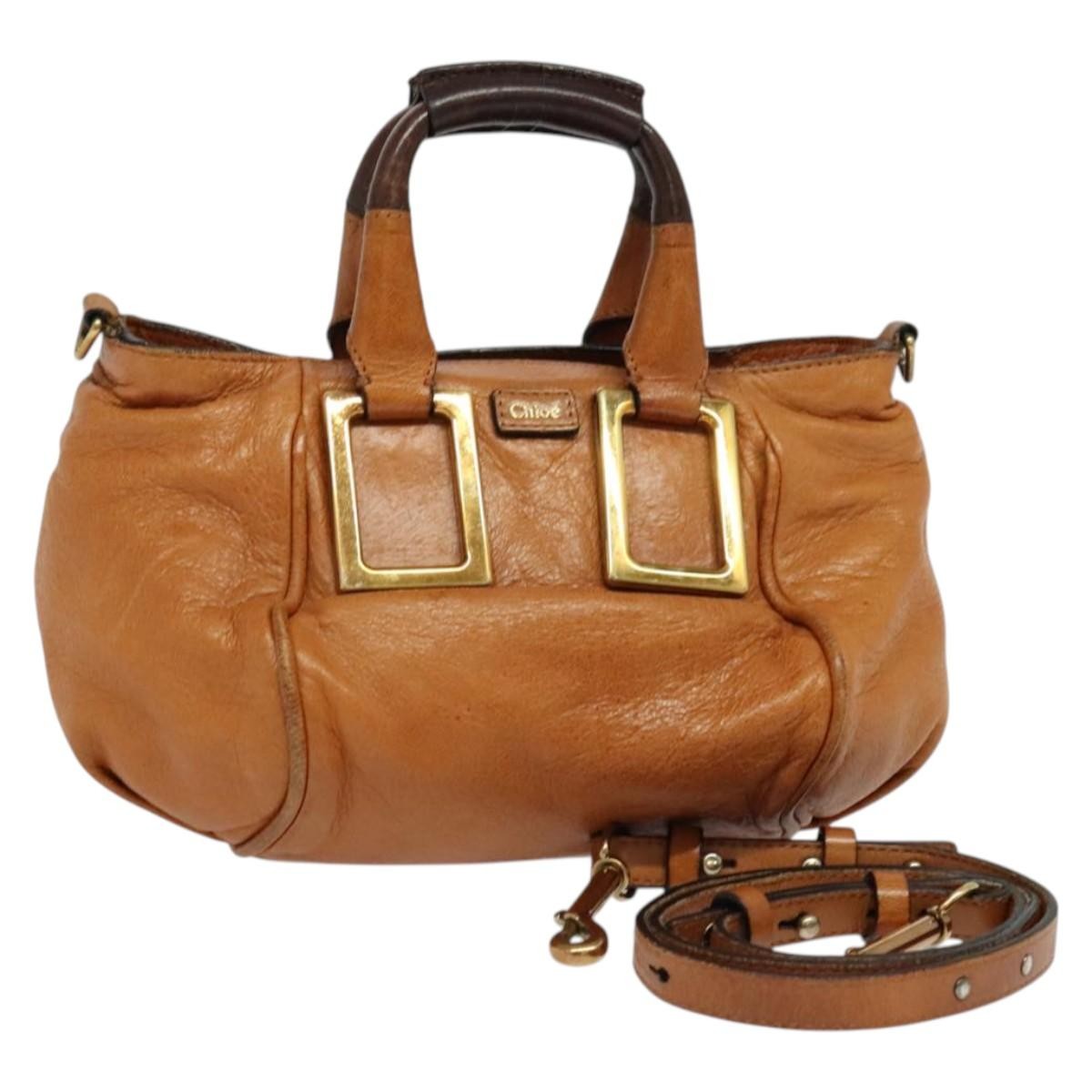 Chloe Ethel Handbag Leather, BROWN, LEATHER, Handbag