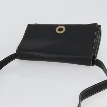 Celine Circle Logo Shoulder Bag Leather, BLACK, LEATHER, Shoulder bag