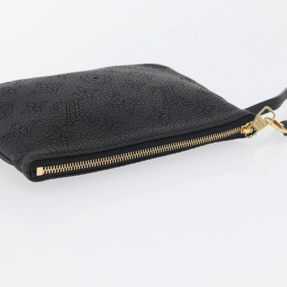 Louis Vuitton Selene Pochette Mahina Leather, Black, Leather, Clutch