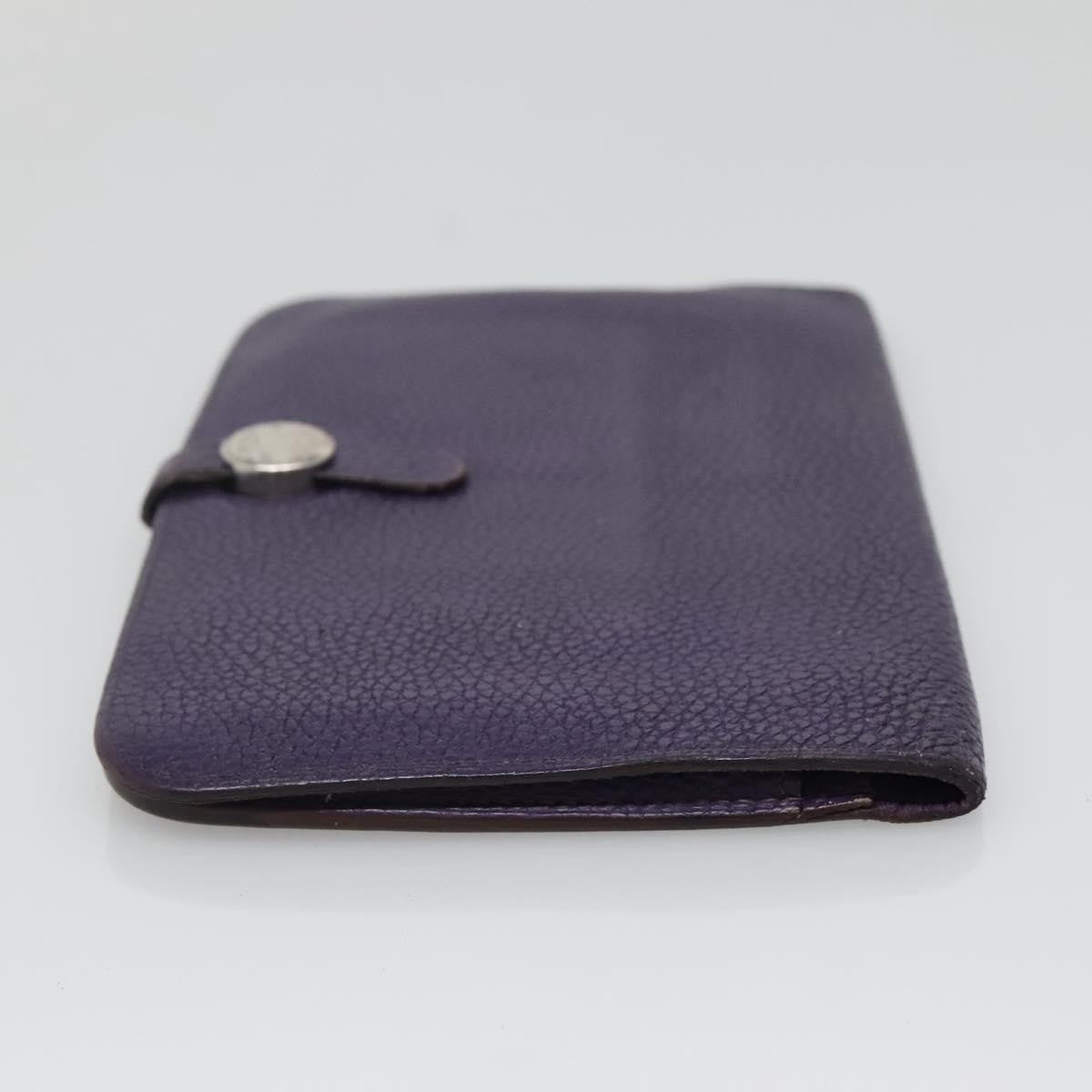Hermes Dogon Duo Combined Wallet Leather, PURPLE, LEATHER, Wallets