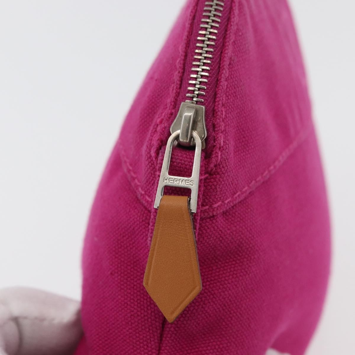 Hermes Bolide Travel Pouch Canvas, Pink, Canvas, Clutch
