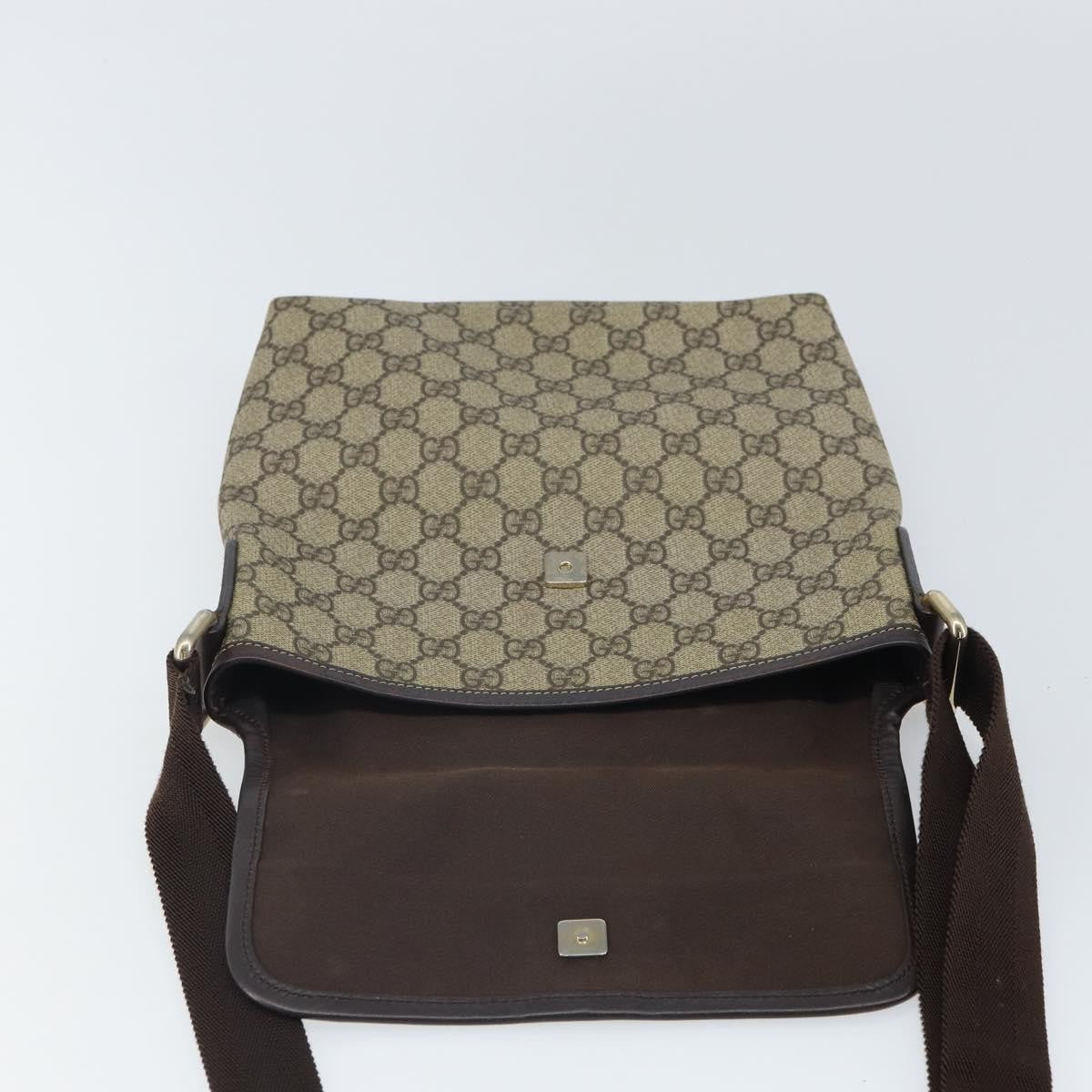 Gucci Flap Messenger GG Coated Canvas, BEIGE, PVC, Shoulder bag
