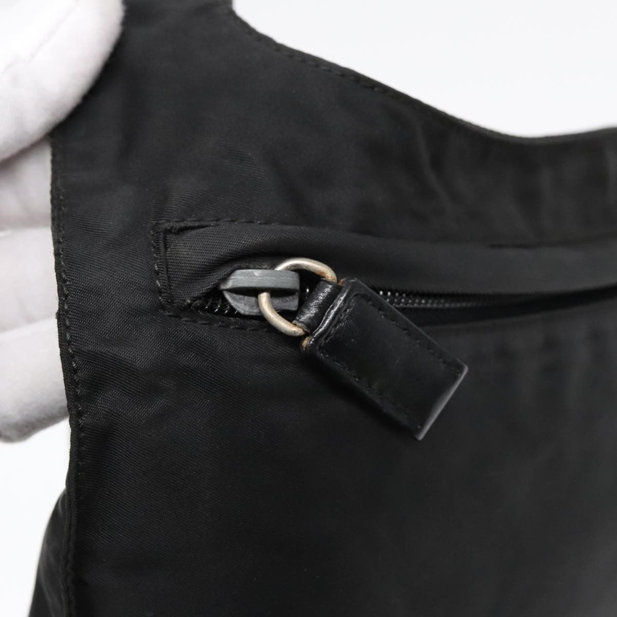 Prada Flat Messenger Bag Tessuto, BLACK, NYLON, Shoulder bag