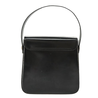 Salvatore Ferragamo Gancini handbag Leather, BLACK, LEATHER, Handbag