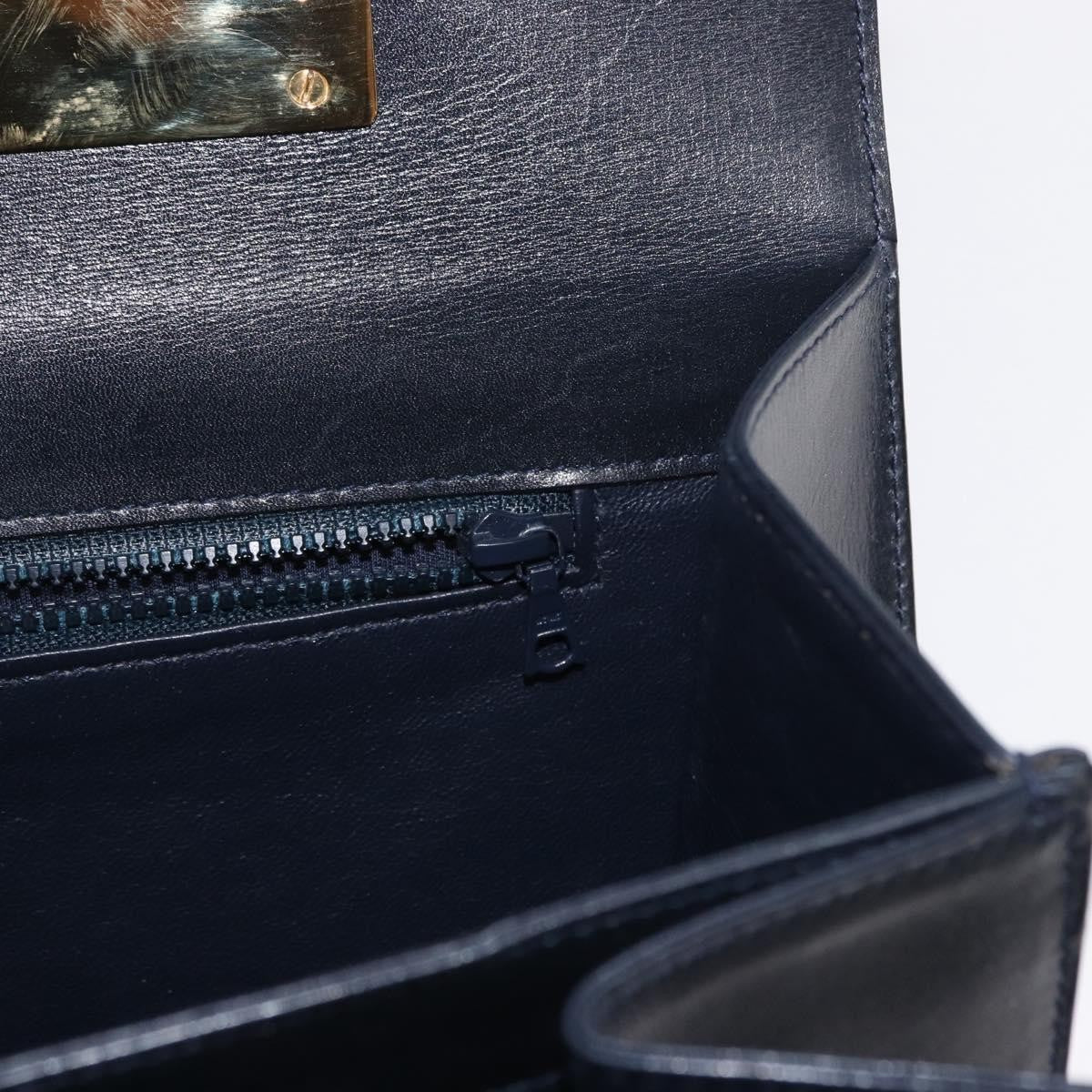 Bally Vintage Handbag Leather, Navy, Leather, Handbag
