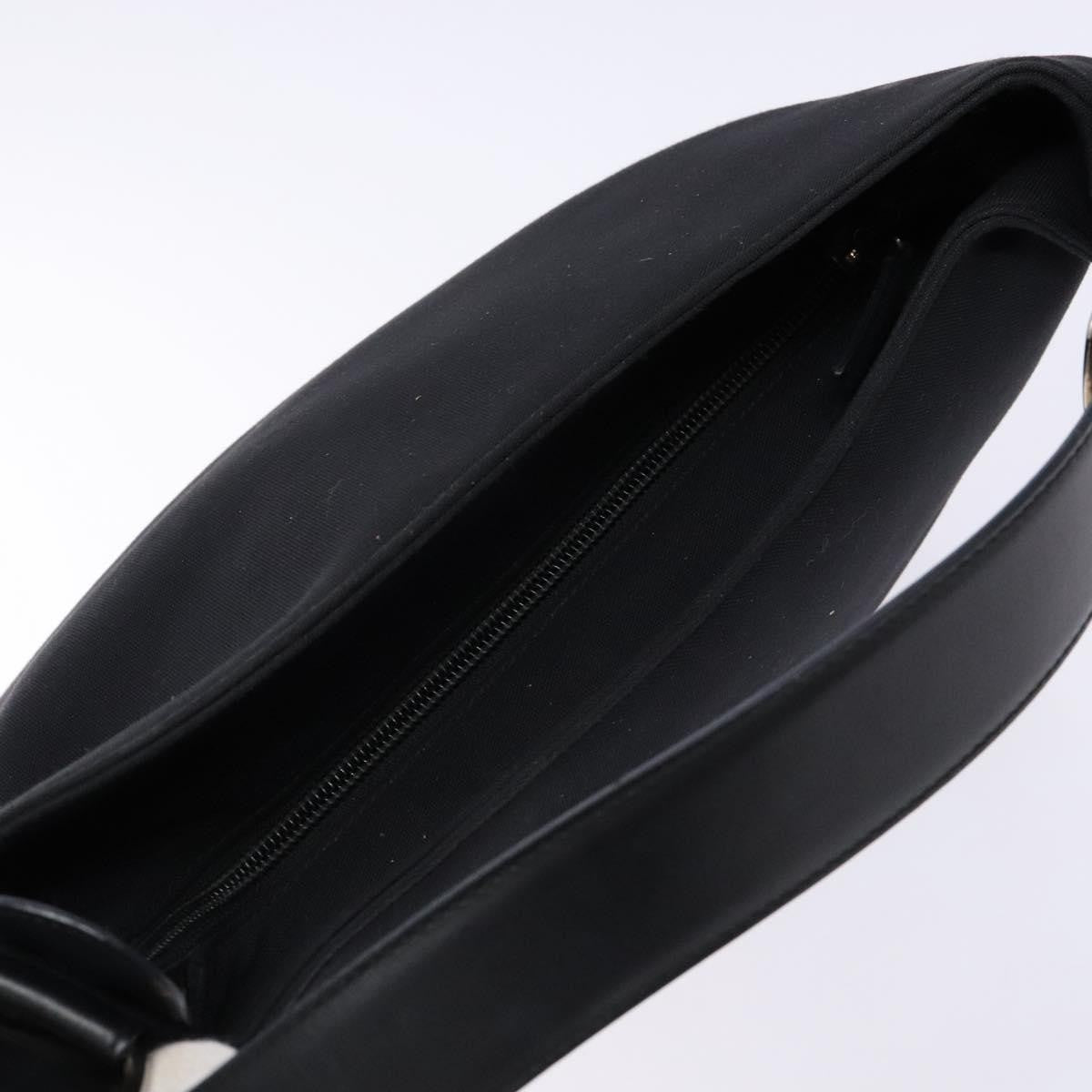 Salvatore Ferragamo Vala Shoulder Bag Canvas, BLACK, CANVAS, Shoulder bag