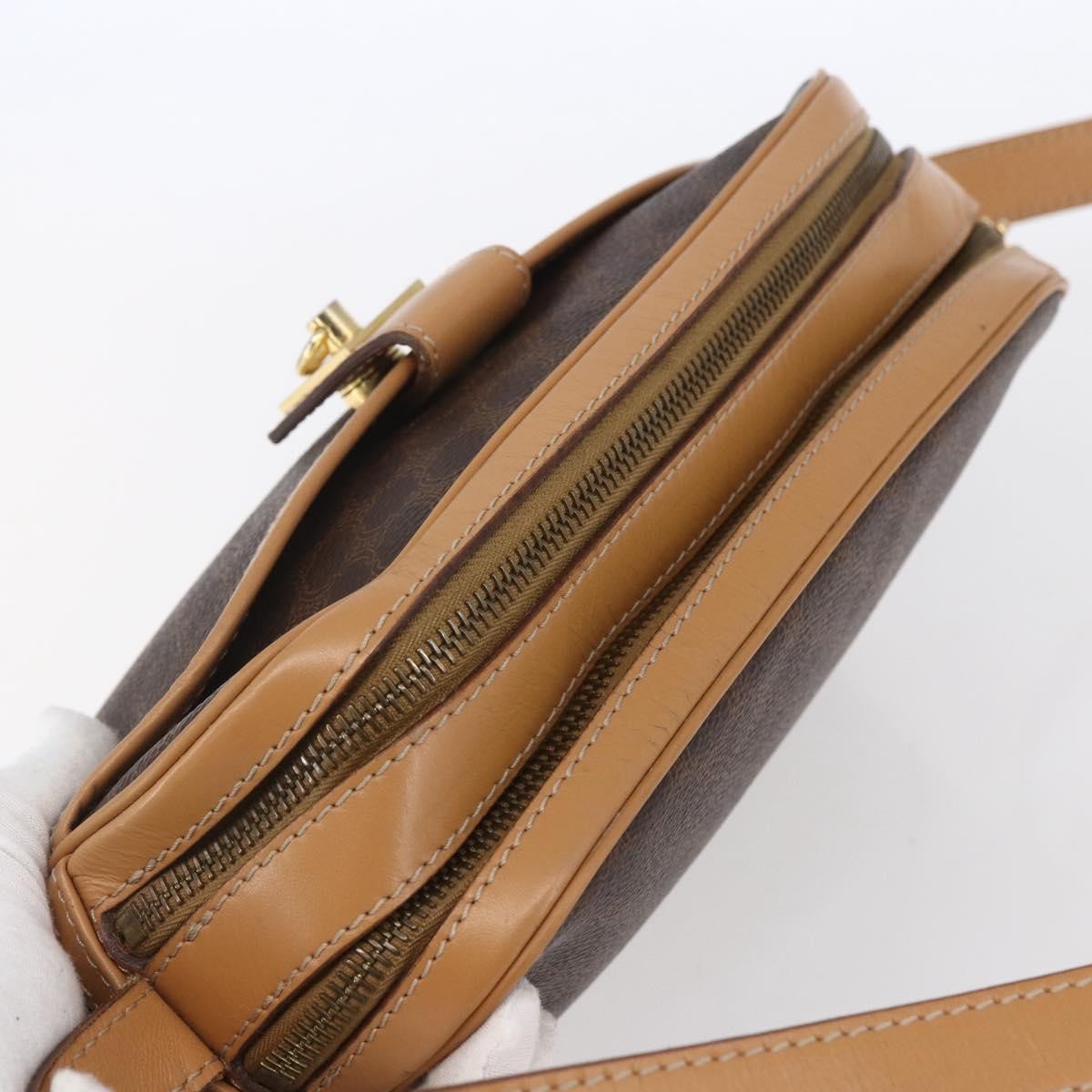 Celine Macadam Shoulder Bag PVC Leather, BROWN, PVC, Shoulder bag