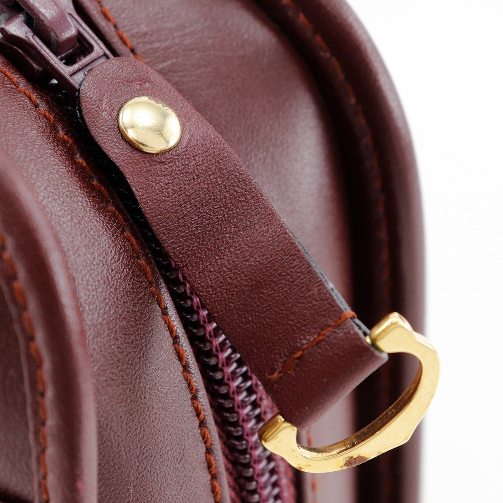 cartier Vintage must de Cartier Leather, BURGUNDY, LEATHER, Clutche & pouche