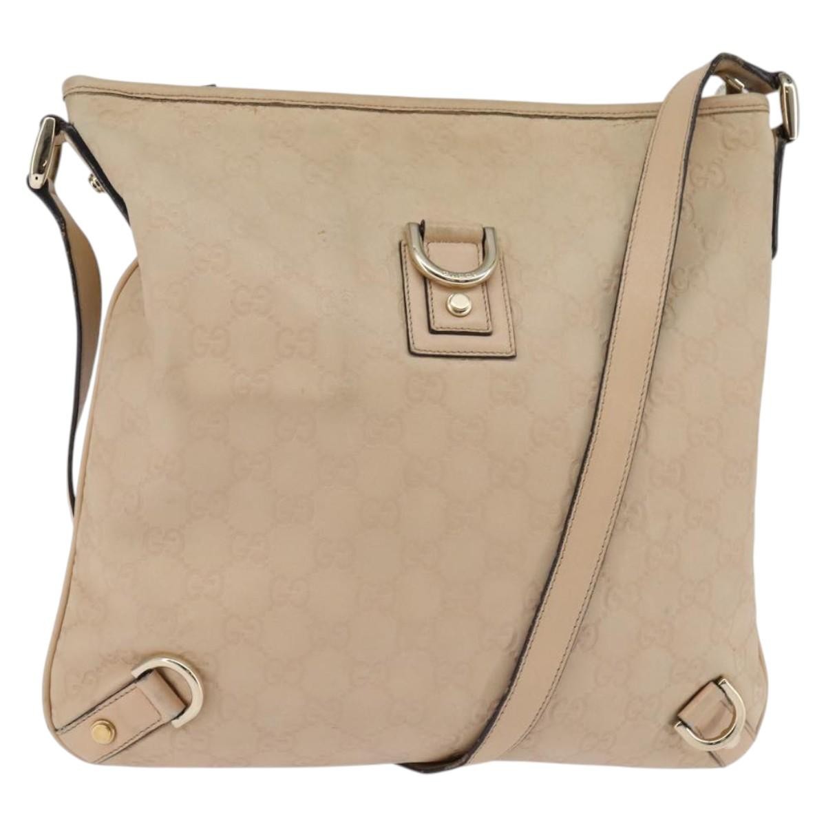 Gucci Abbey D-Ring Messenger Bag Guccissima leather, BEIGE, LEATHER, Shoulder bag