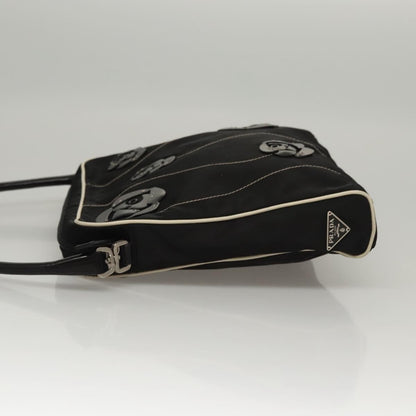 Prada Vintage Shoulder Bag Nylon and Leather, Black, Nylon, Shoulder Bag