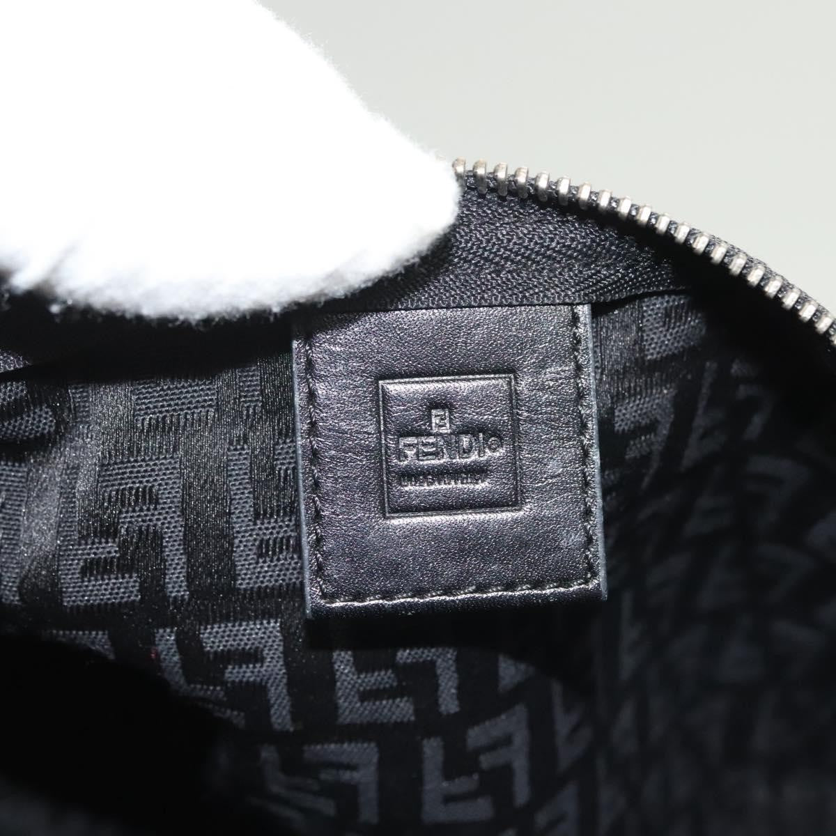 Fendi FF Logo Pouch Canvas, BLACK, CANVAS, Clutche & pouche