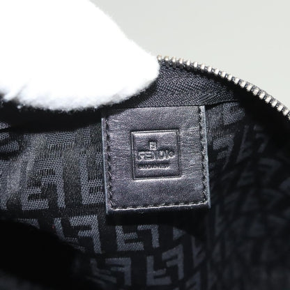 Fendi FF Logo Pouch Canvas, BLACK, CANVAS, Clutche & pouche