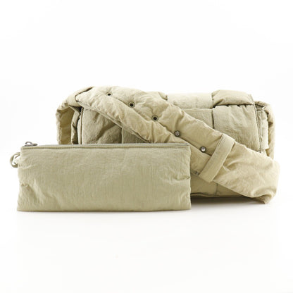 Bottega Veneta Padded Tech Cassette Crossbody Bag Intrecciato Nylon, Khaki, Nylon, Shoulder Bag