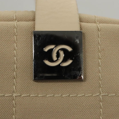 Chanel Chocolate Bar CC Bowler Bag Canvas, BEIGE, CANVAS, Handbag