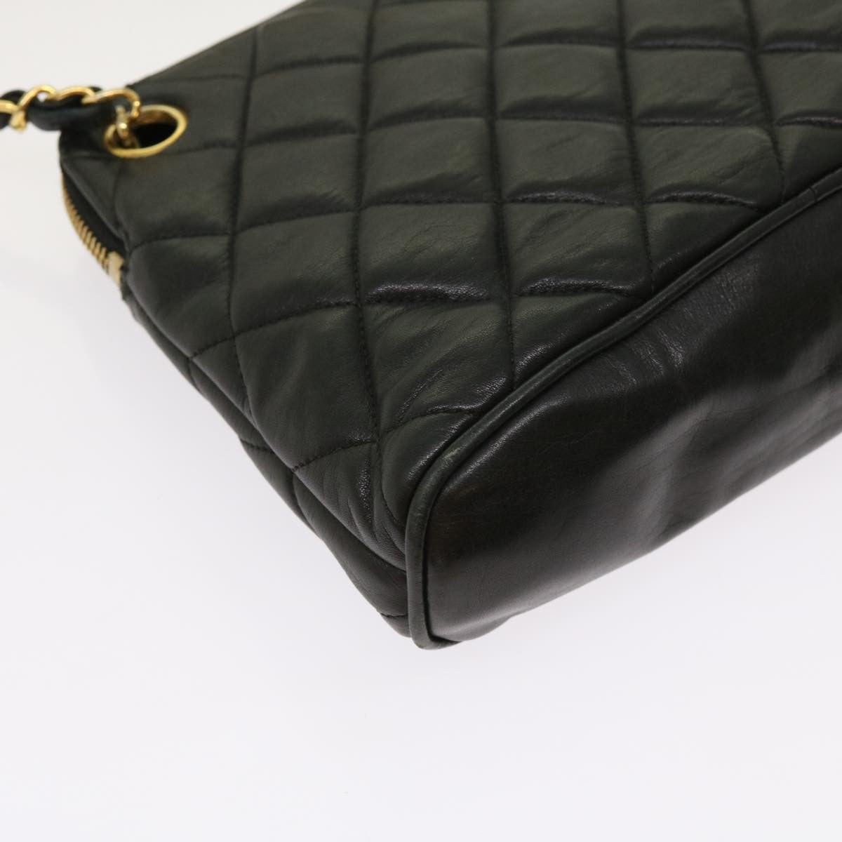 Chanel Chain Shoulder Bag Matelasse, BLACK, LEATHER, Shoulder bag